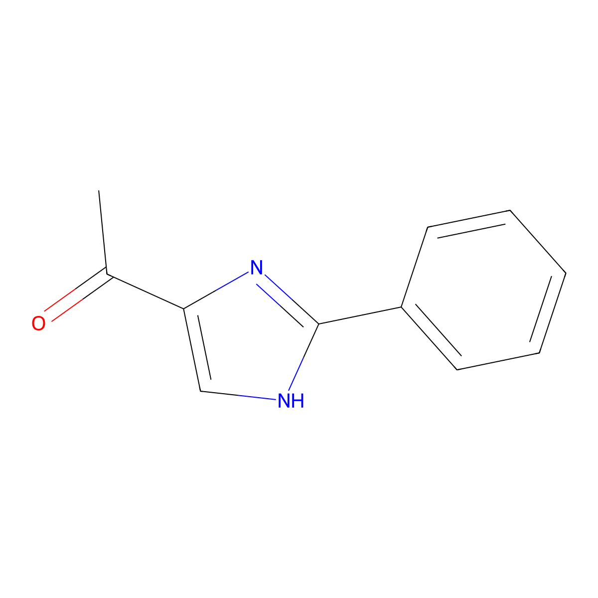 1-(2-Phenyl-1H-imidazol-5-yl)ethan-1-one molecular structure, CAS 10045-68-8