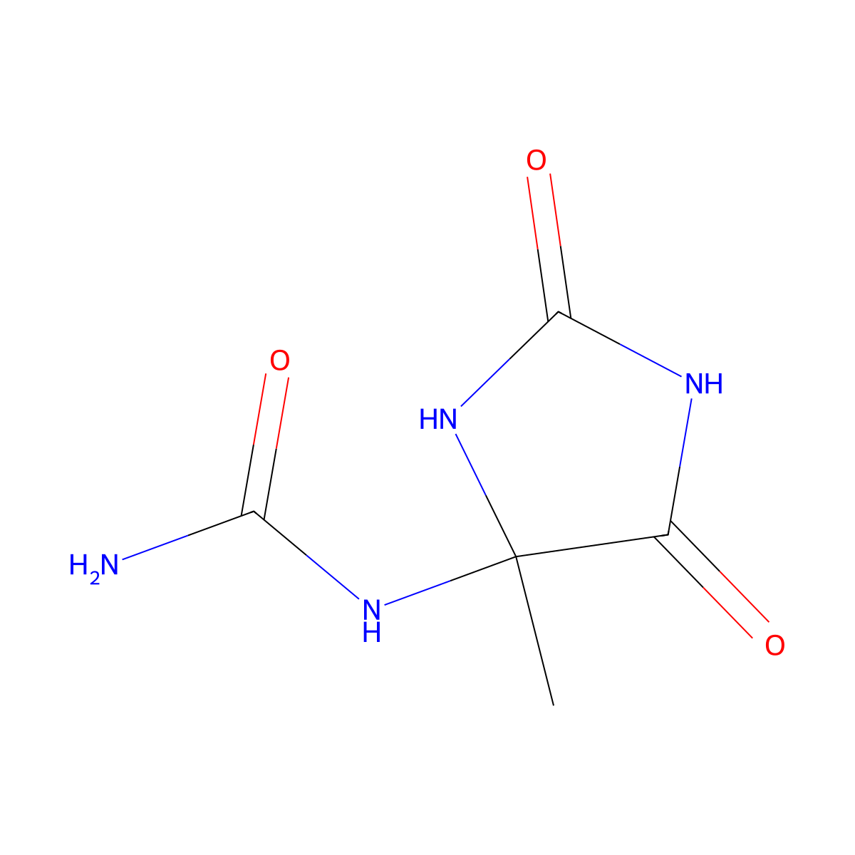 1-(4-Methyl-2,5-dioxoimidazolidin-4-yl)urea molecular structure, CAS 10045-73-5