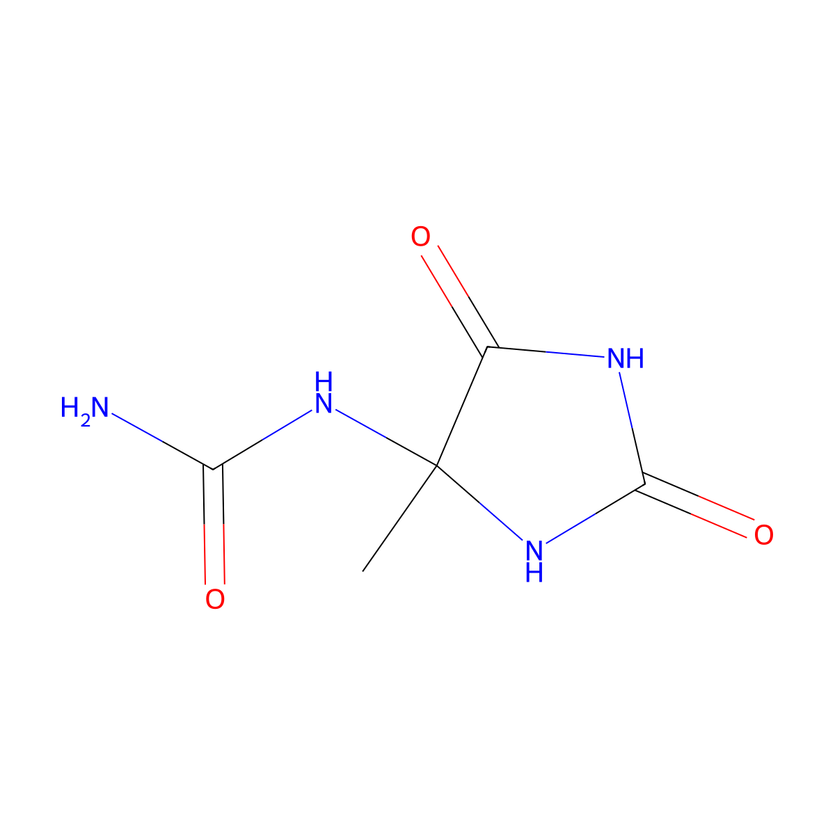 1-(4-Methyl-2,5-dioxoimidazolidin-4-yl)urea molecular structure, CAS 10045-73-5