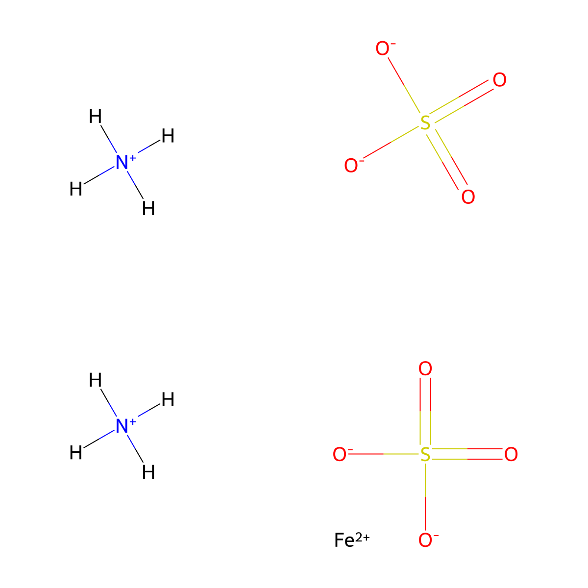 Ferrous ammonium sulfate molecular structure, CAS 10045-89-3