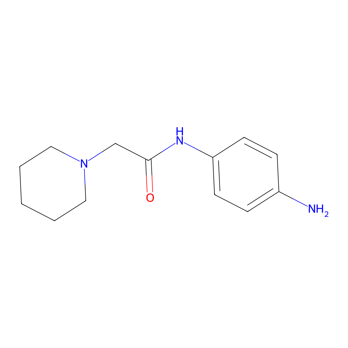 N-(4-aminophenyl)-2-(piperidin-1-yl)acetamide molecular structure, CAS 100450-98-4