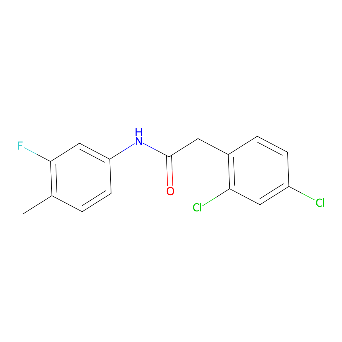 2,4-Dichloro-N-(3-fluoro-4-methylphenyl)benzeneacetamide molecular structure, CAS 1004509-75-4