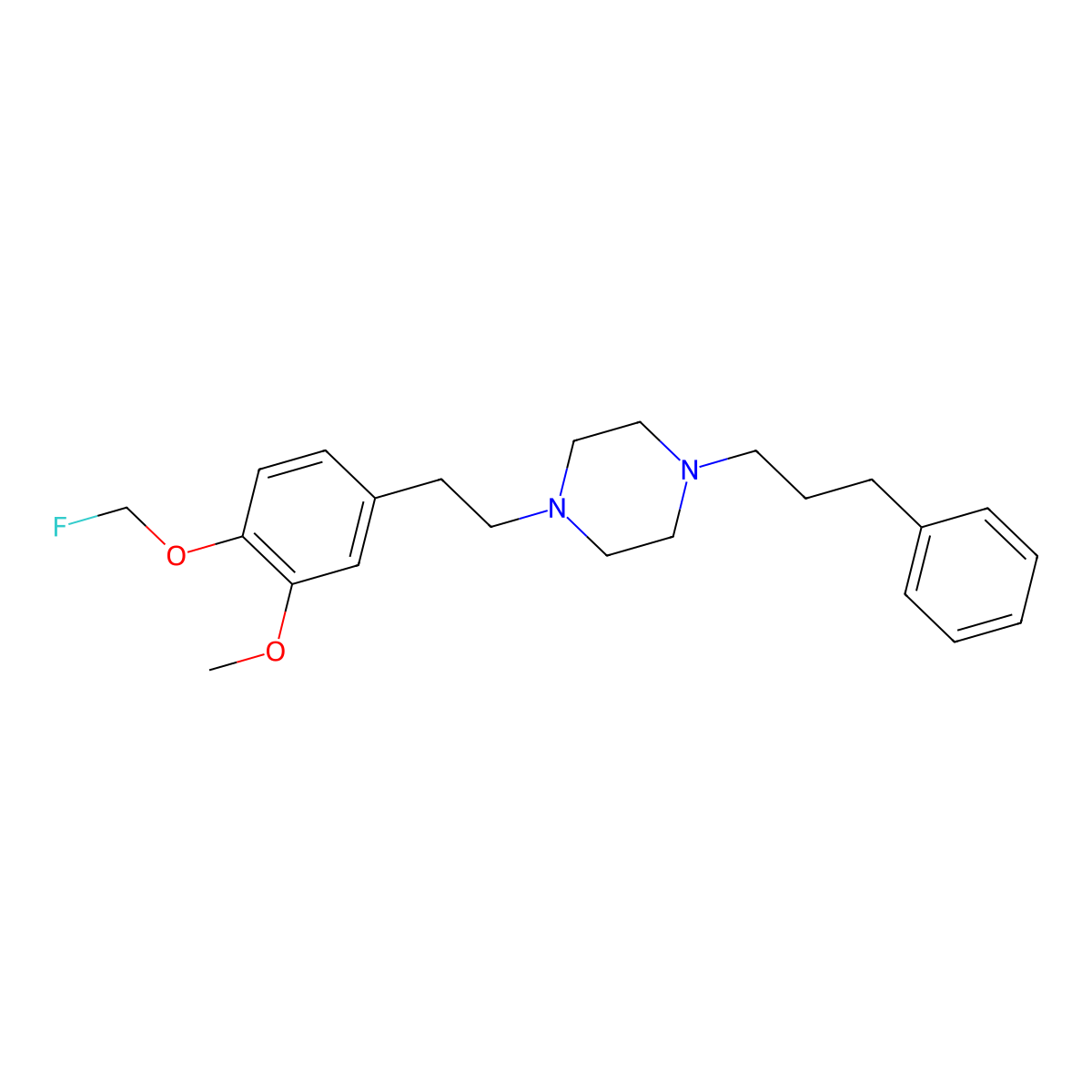 1-(4-(Fluoromethoxy)-3-methoxyphenethyl)-4-(3-phenylpropyl)piperazine molecular structure, CAS 1004511-88-9