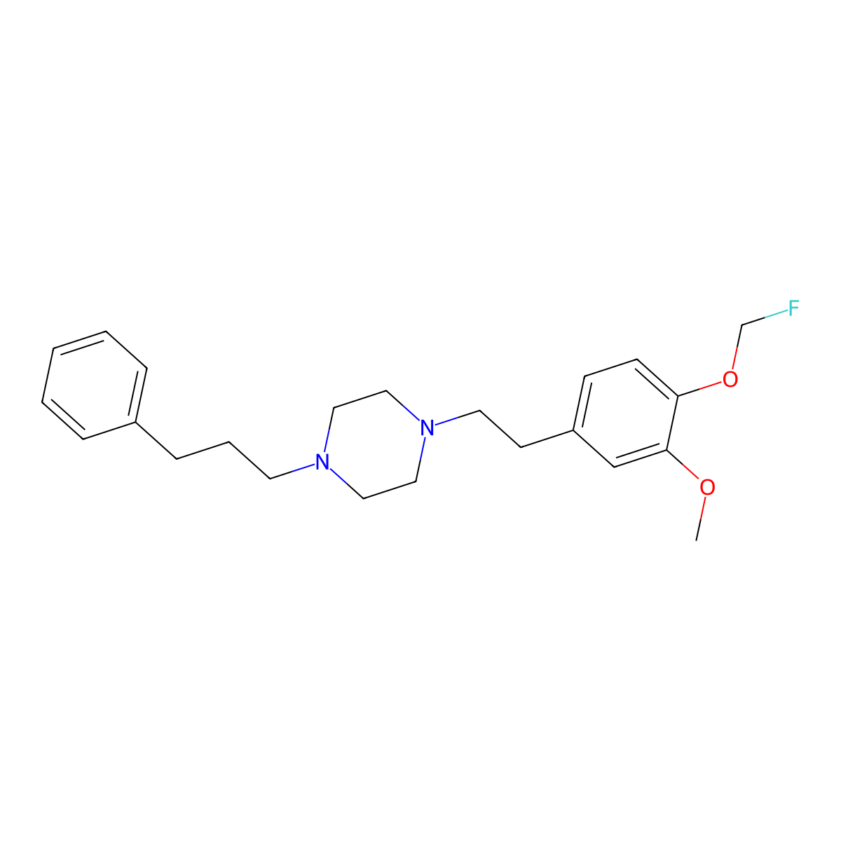 1-(4-(Fluoromethoxy)-3-methoxyphenethyl)-4-(3-phenylpropyl)piperazine molecular structure, CAS 1004511-88-9