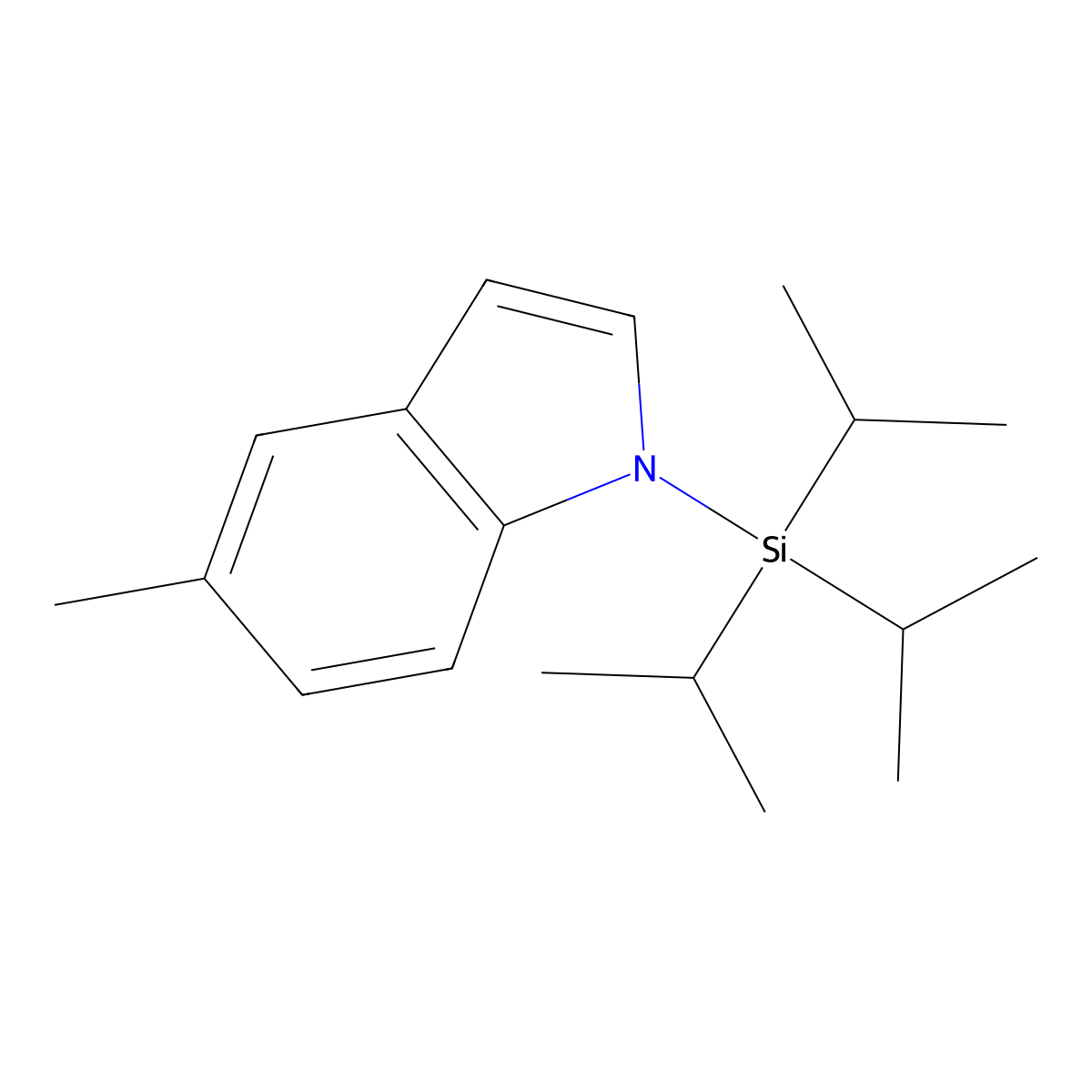 5-methyl-1-[tris(propan-2-yl)silyl]-1H-indole molecular structure, CAS 1004517-19-4