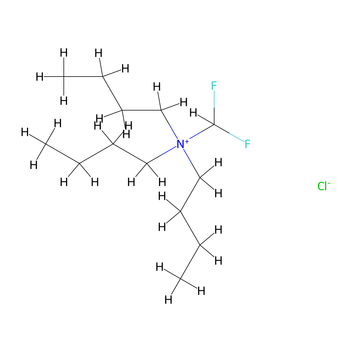 N,N-Dibutyl-N-(difluoromethyl)butan-1-aminium chloride molecular structure, CAS 1004517-48-9