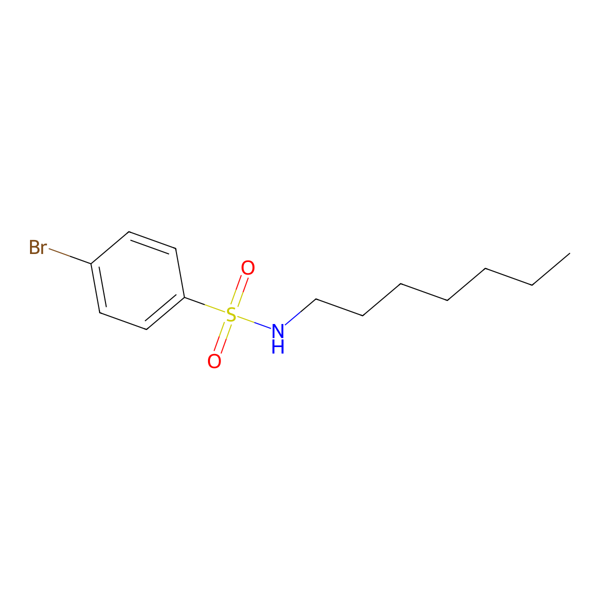 4-bromo-N-heptylbenzenesulfonamide molecular structure, CAS 100452-00-4