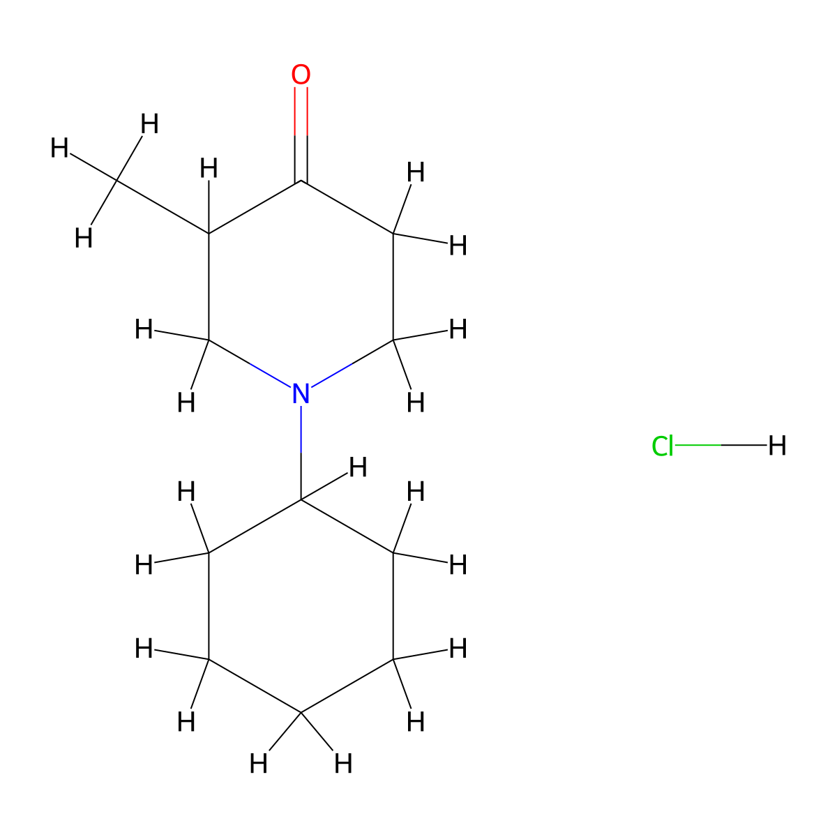 1-Cyclohexyl-3-methylpiperidin-4-one hydrochloride molecular structure, CAS 100452-85-5