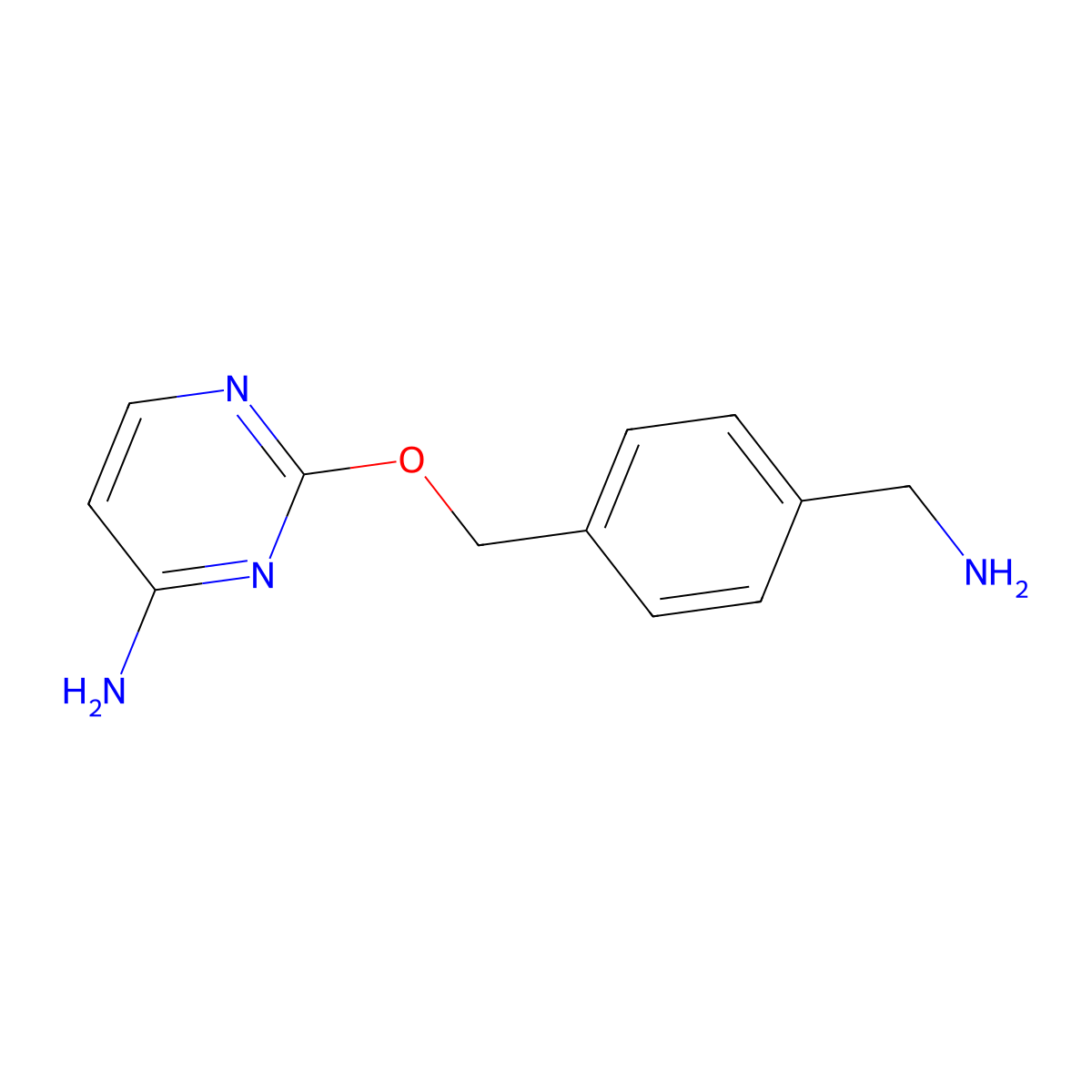 2-((4-(Aminomethyl)benzyl)oxy)pyrimidin-4-amine molecular structure, CAS 1004524-64-4