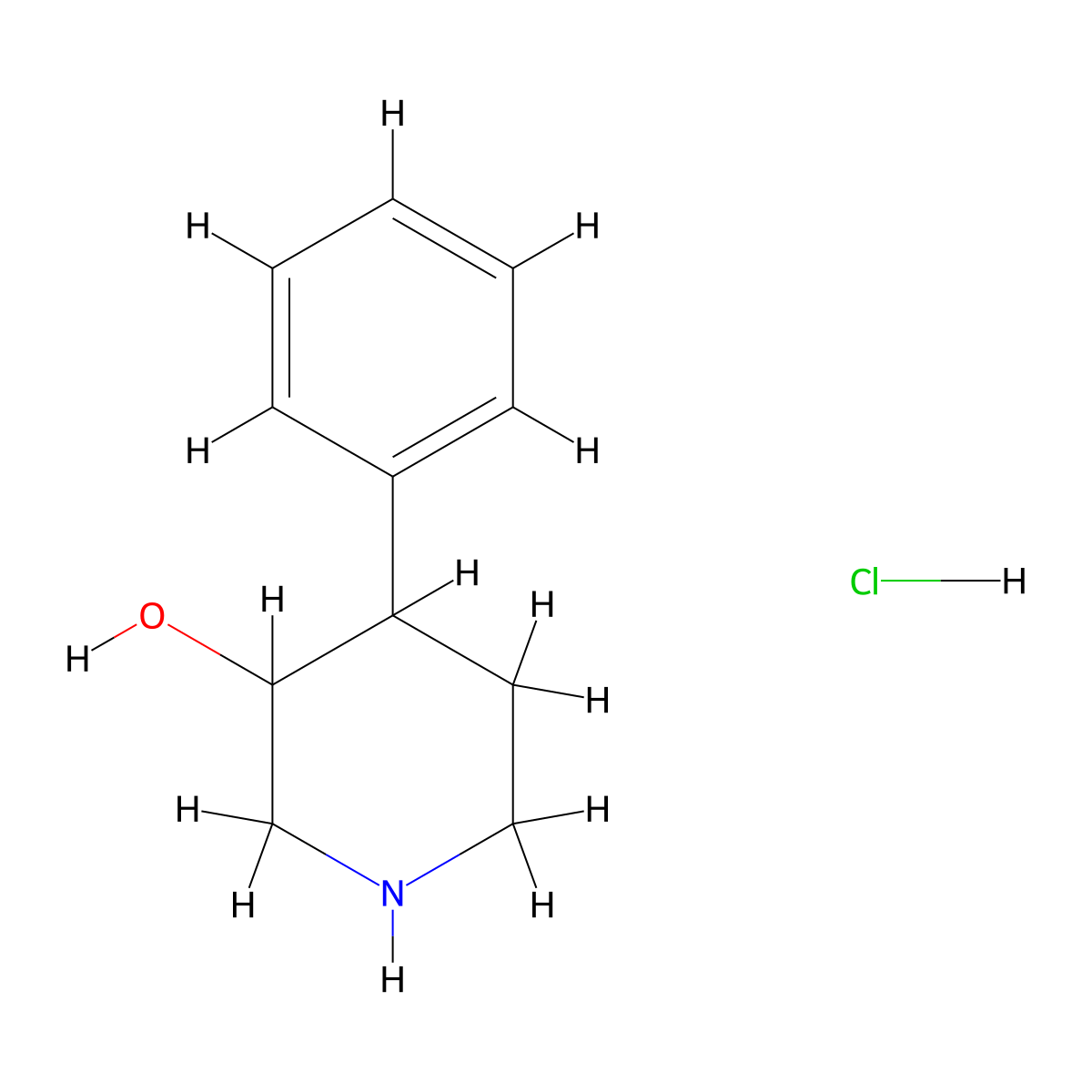 4-Phenylpiperidin-3-ol hydrochloride molecular structure, CAS 1004527-52-9