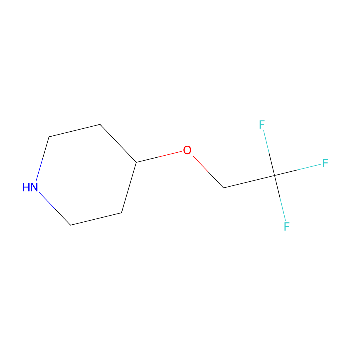4-(2,2,2-Trifluoroethoxy)piperidine molecular structure, CAS 1004527-59-6