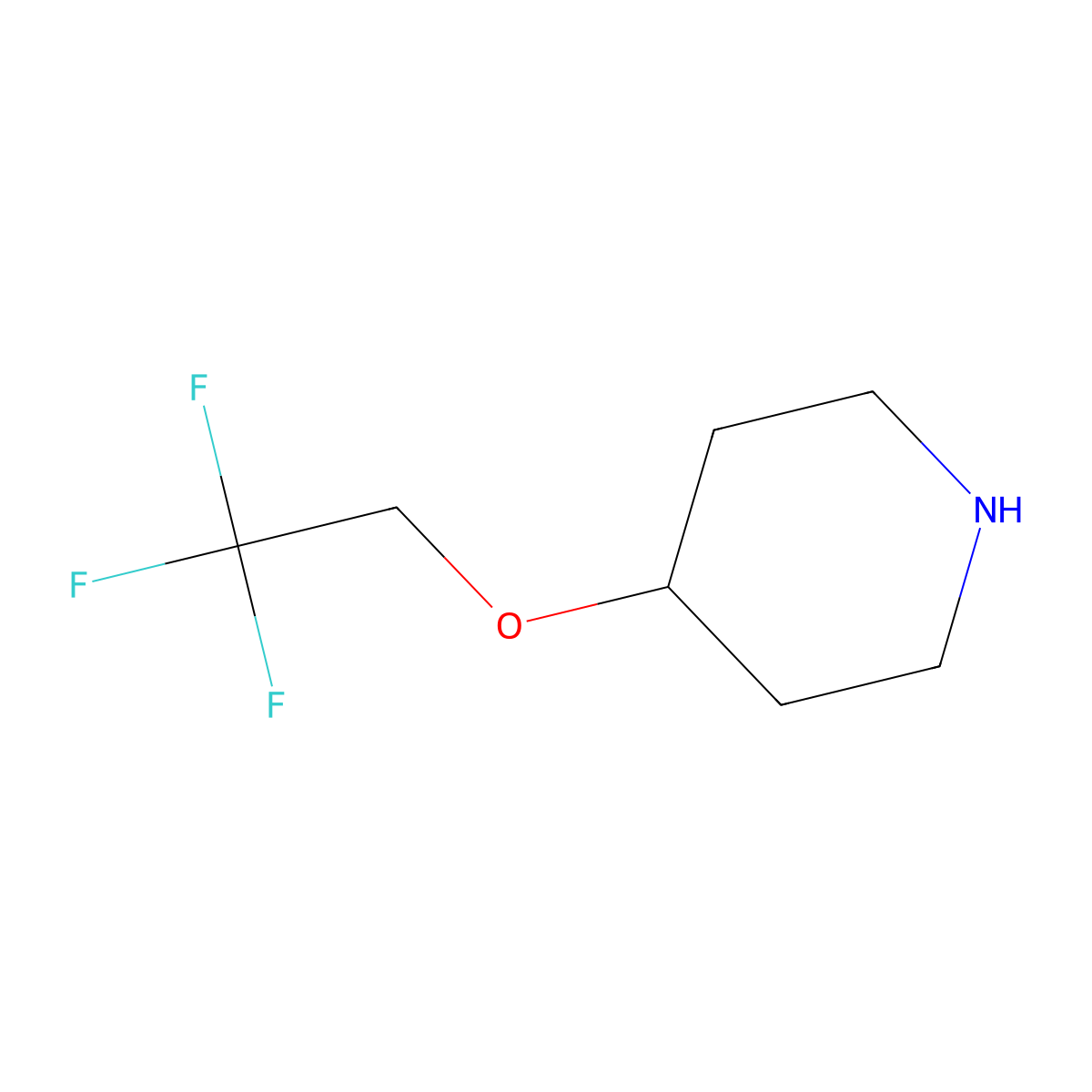 4-(2,2,2-Trifluoroethoxy)piperidine molecular structure, CAS 1004527-59-6