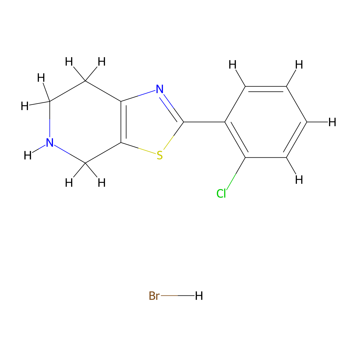 2-(2-chlorophenyl)-4H,5H,6H,7H-[1,3]thiazolo[5,4-c]pyridine hydrobromide molecular structure, CAS 1004527-73-4