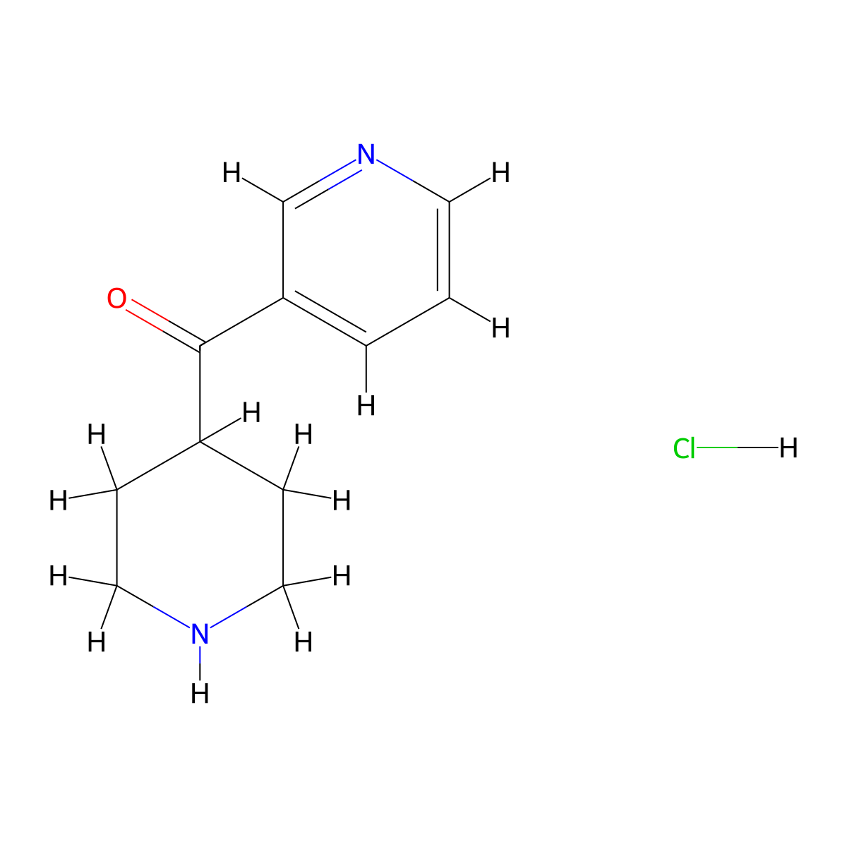 Piperidin-4-yl-pyridin-3-yl-methanonehydrochloride molecular structure, CAS 1004529-41-2