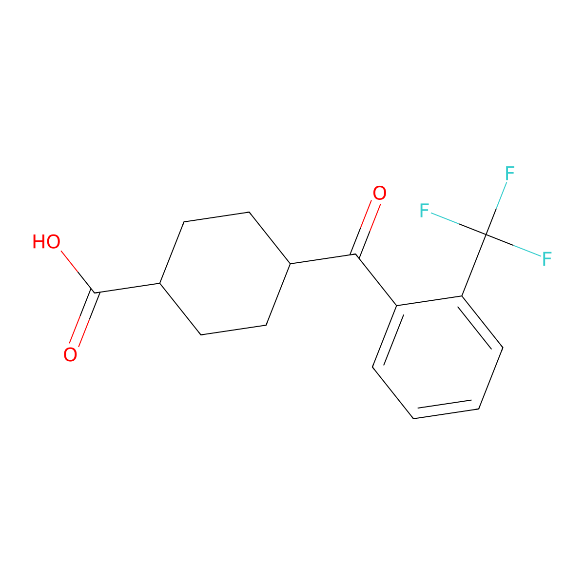 trans-4-(2-(Trifluoromethyl)benzoyl)cyclohexanecarboxylic acid molecular structure, CAS 1004529-52-5