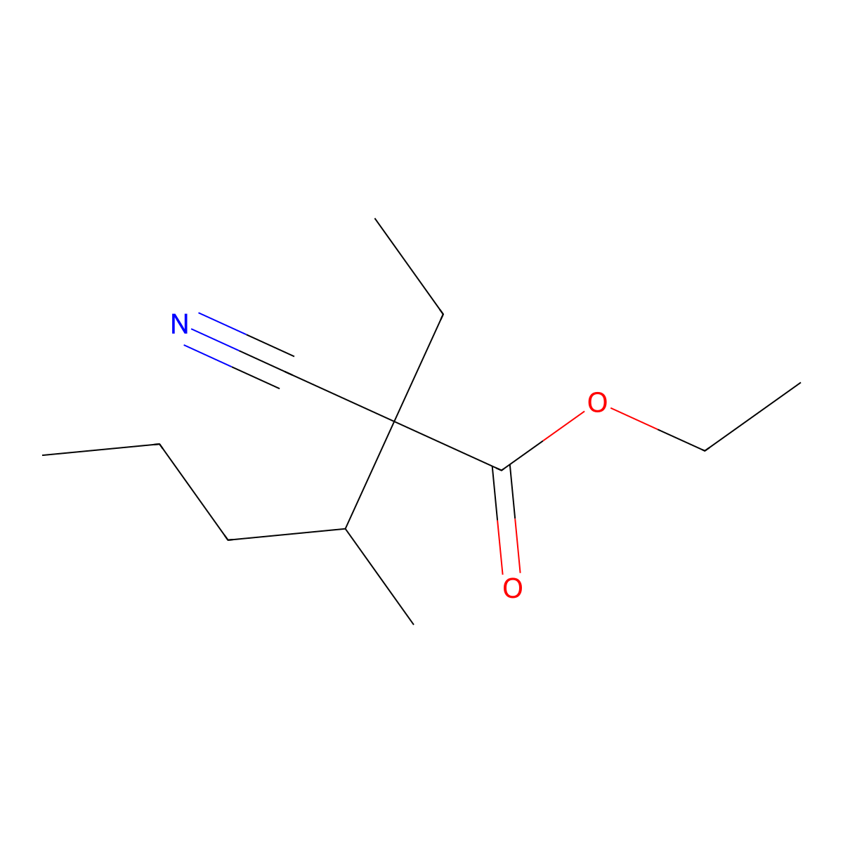 Ethyl 2-cyano-2-ethyl-3-methylhexanoate molecular structure, CAS 100453-11-0
