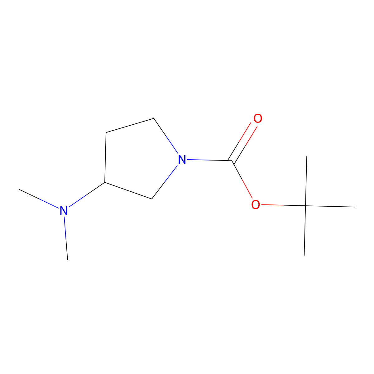 (R)-1-Boc-3-(dimethylamino)pyrrolidine molecular structure, CAS 1004538-33-3