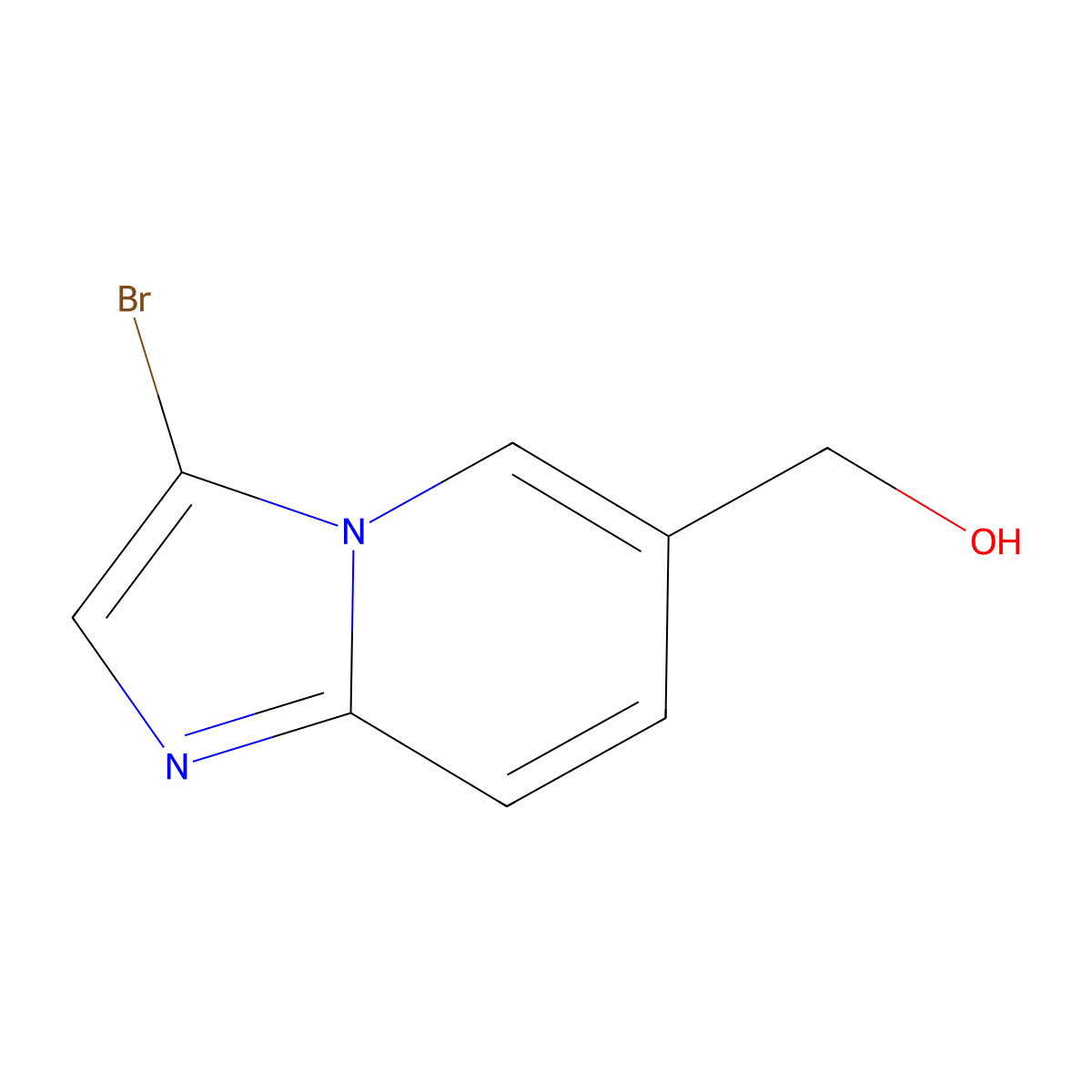 (3-Bromoimidazo[1,2-a]pyridin-6-yl)methanol molecular structure, CAS 1004550-19-9