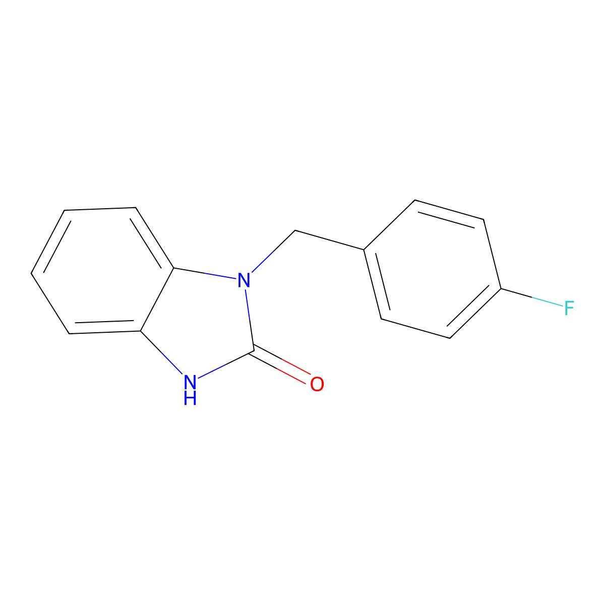 3-[(4-fluorophenyl)methyl]-1H-benzimidazol-2-one molecular structure, CAS 100460-87-5