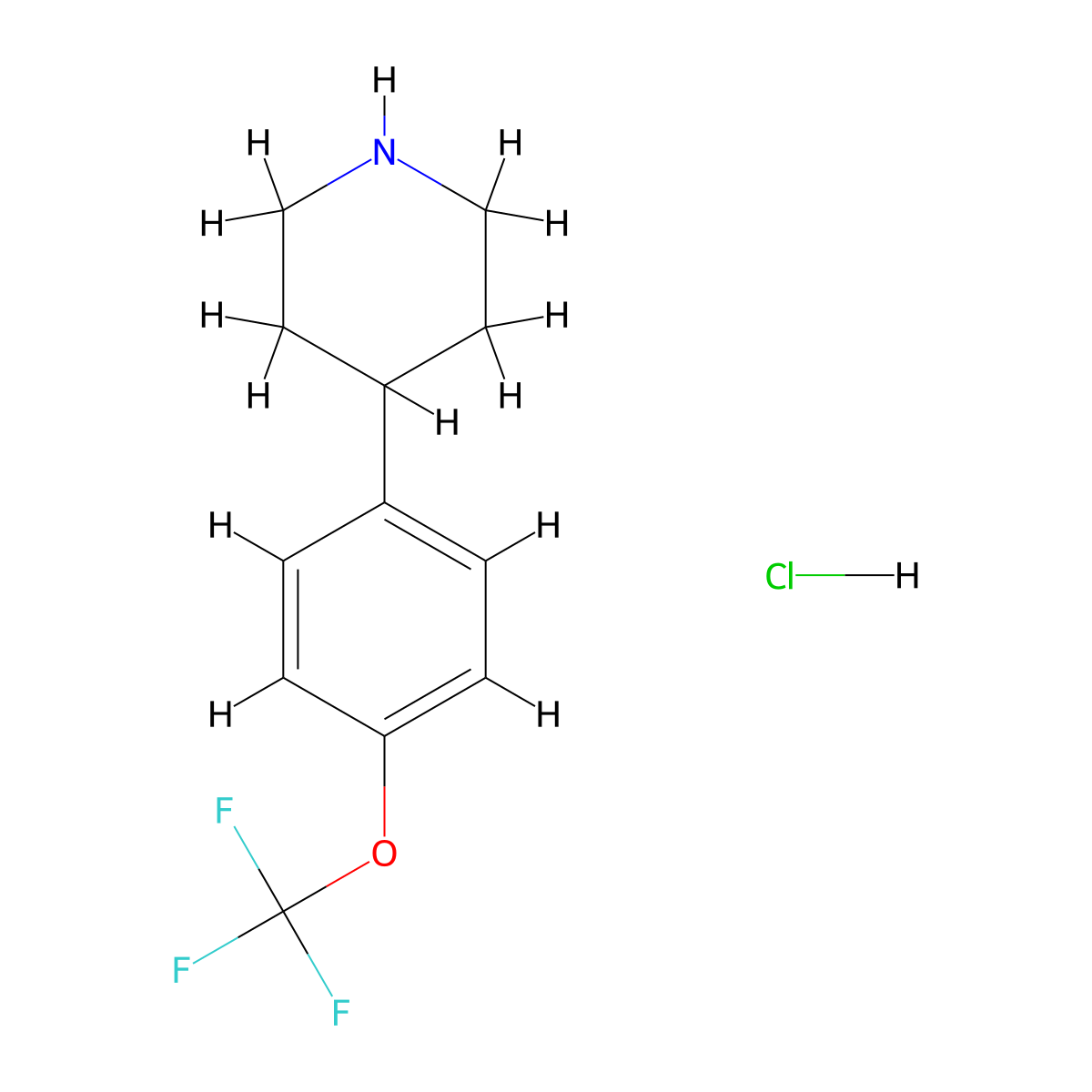 4-[4-(Trifluoromethoxy)phenyl]piperidine hydrochloride molecular structure, CAS 1004618-85-2