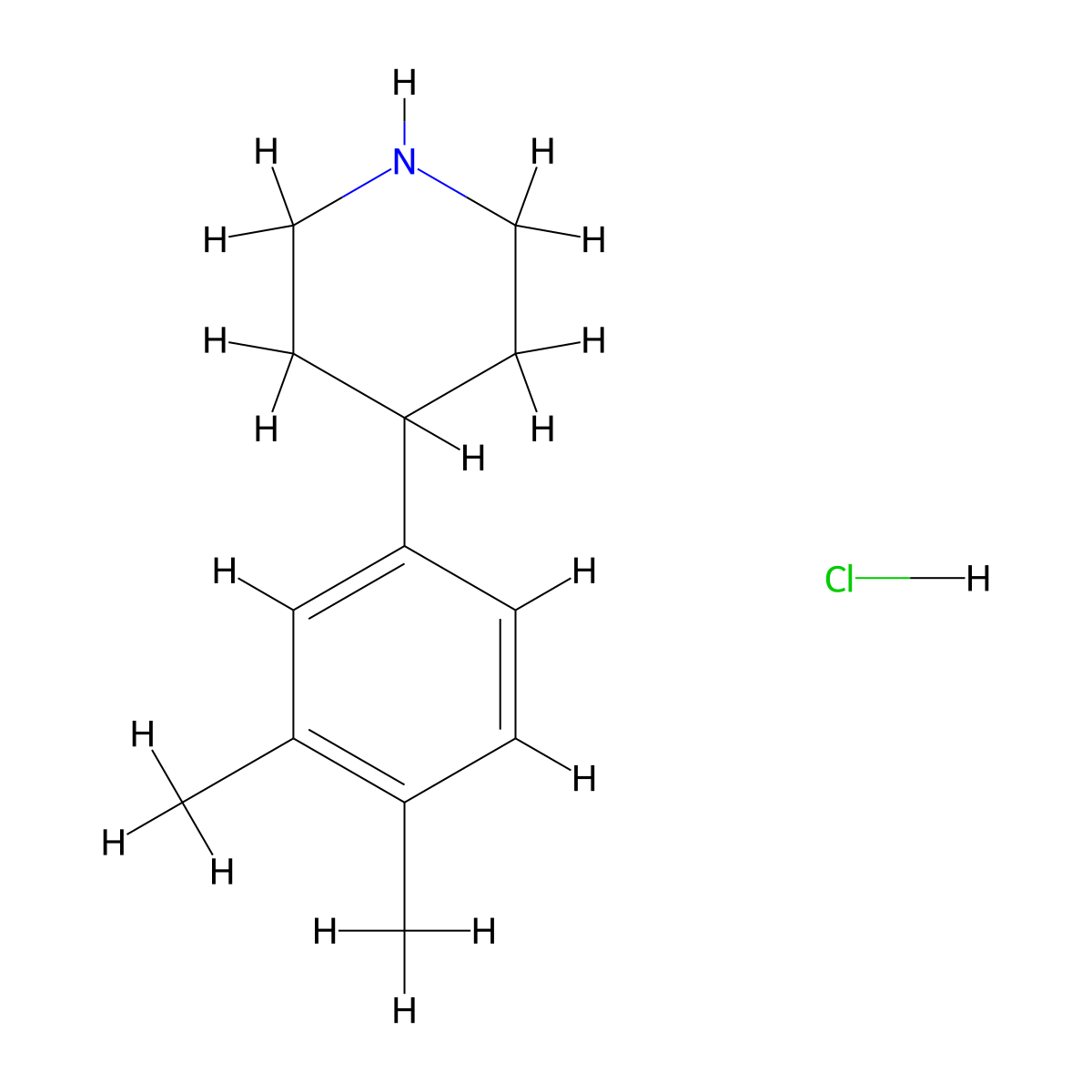 4-(3,4-Dimethylphenyl)piperidine hydrochloride molecular structure, CAS 1004619-43-5