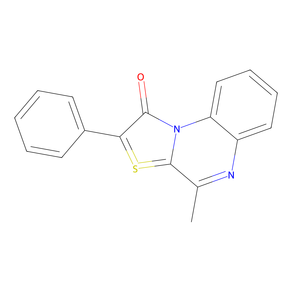 4-Methyl-2-phenyl[1,3]thiazolo[3,2-a]quinoxalin-10-ium-1-olate molecular structure, CAS 100463-03-4