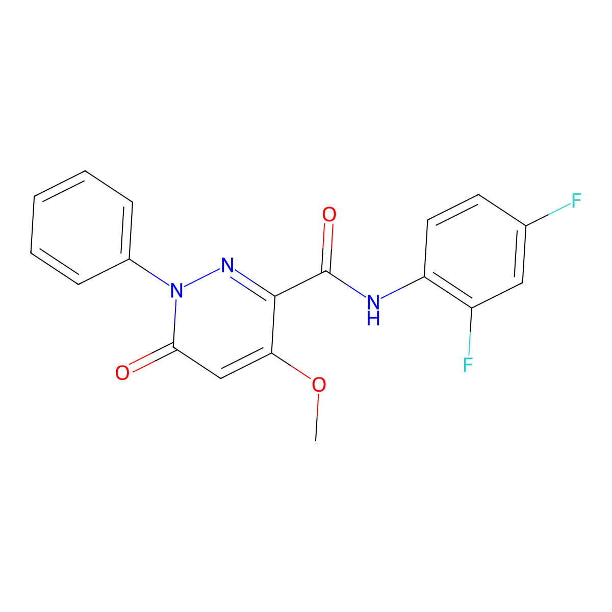 N-(2,4-difluorophenyl)-4-methoxy-6-oxo-1-phenyl-1,6-dihydropyridazine-3-carboxamide molecular structure, CAS 1004639-90-0