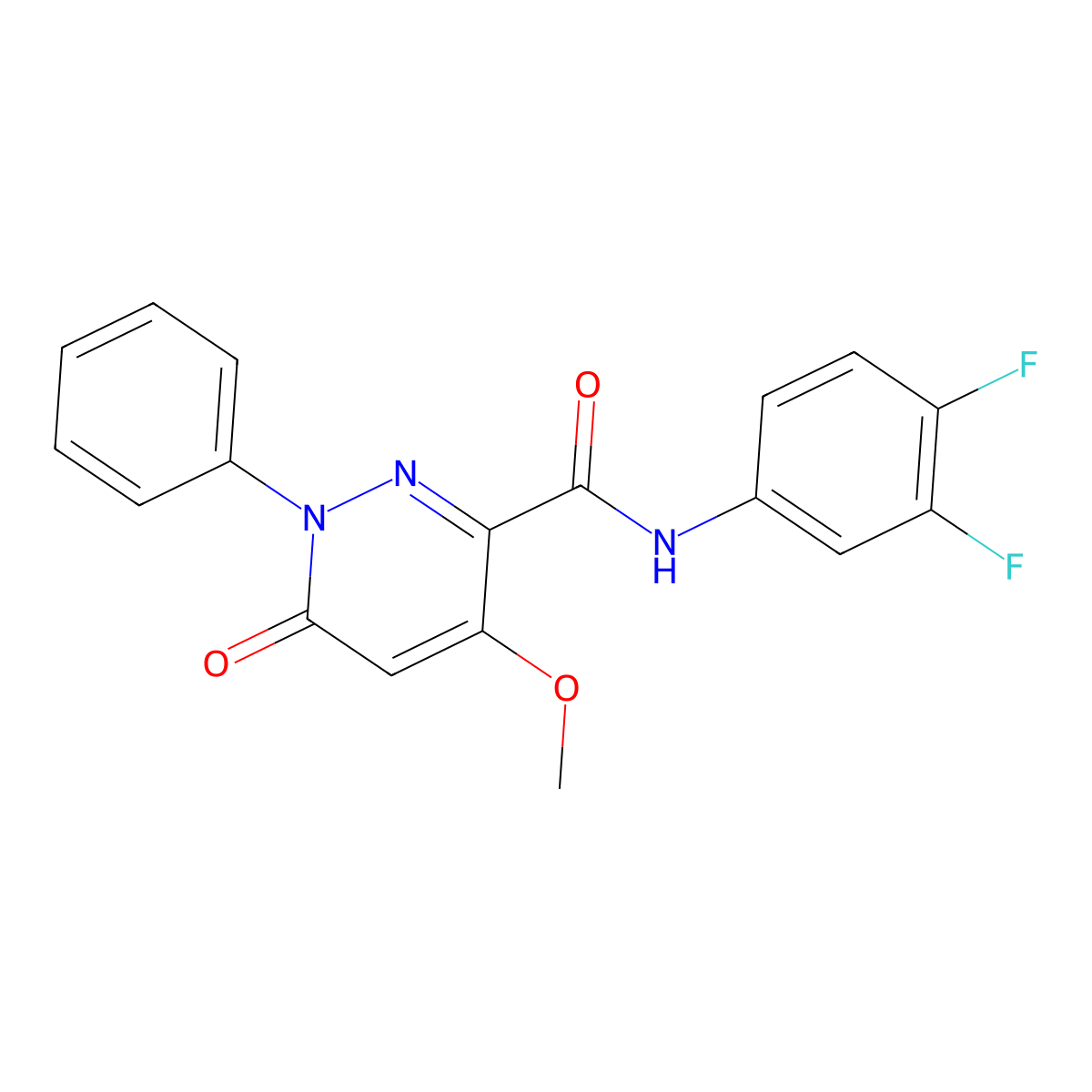 N-(3,4-difluorophenyl)-4-methoxy-6-oxo-1-phenyl-1,6-dihydropyridazine-3-carboxamide molecular structure, CAS 1004639-92-2