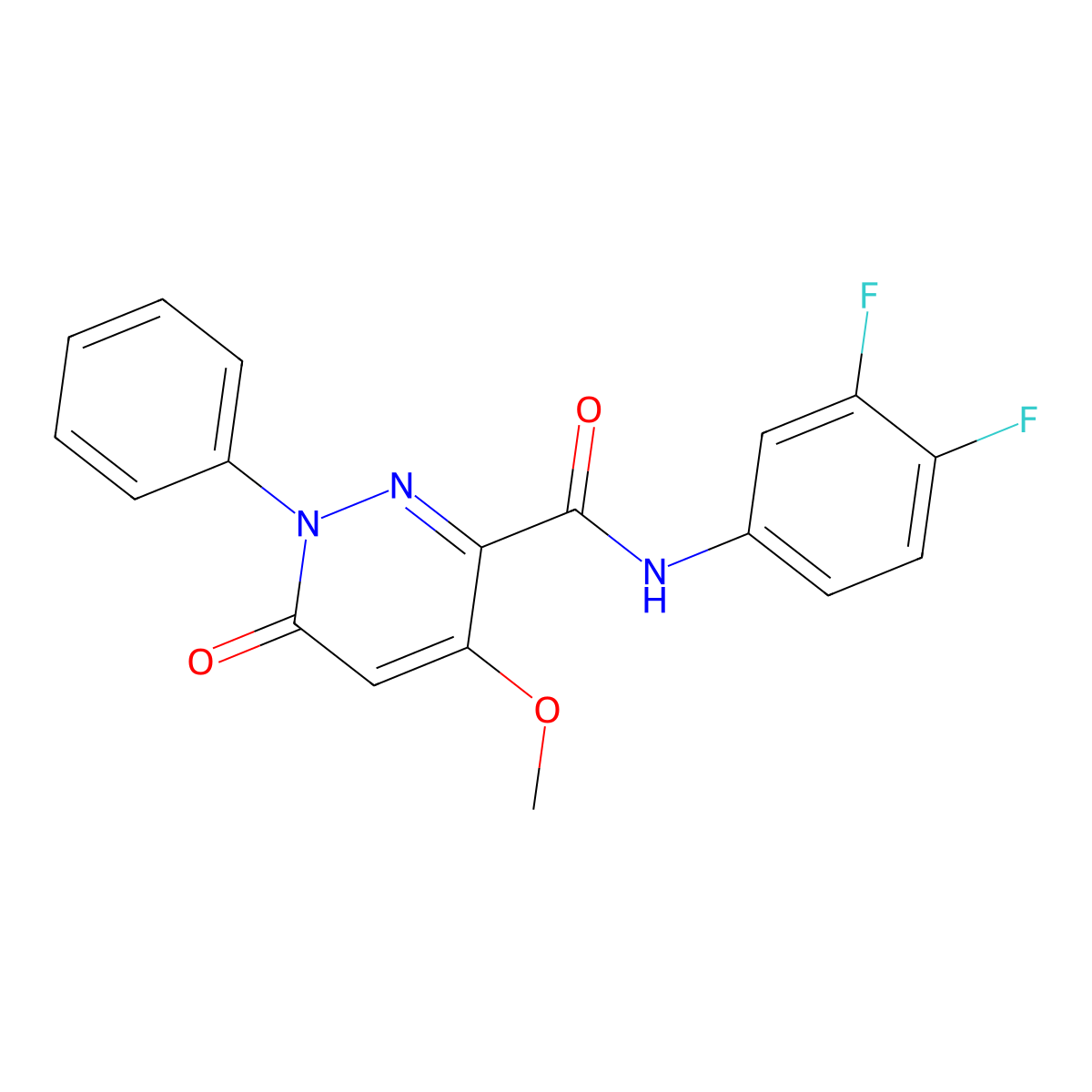 N-(3,4-difluorophenyl)-4-methoxy-6-oxo-1-phenyl-1,6-dihydropyridazine-3-carboxamide molecular structure, CAS 1004639-92-2
