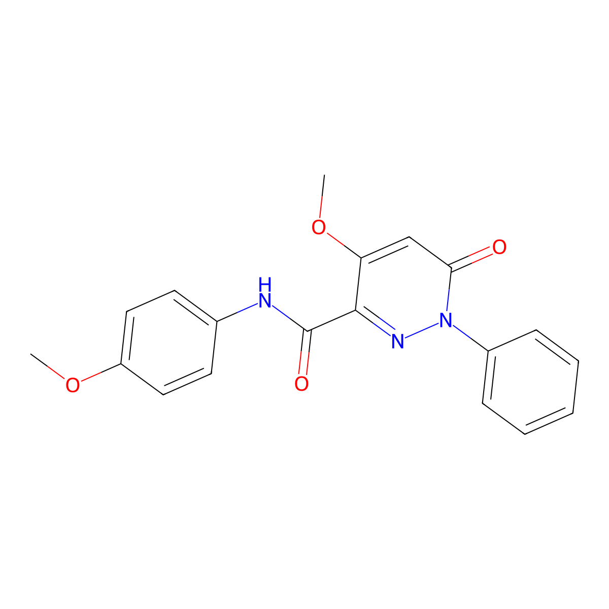 4-methoxy-N-(4-methoxyphenyl)-6-oxo-1-phenyl-1,6-dihydropyridazine-3-carboxamide molecular structure, CAS 1004639-96-6