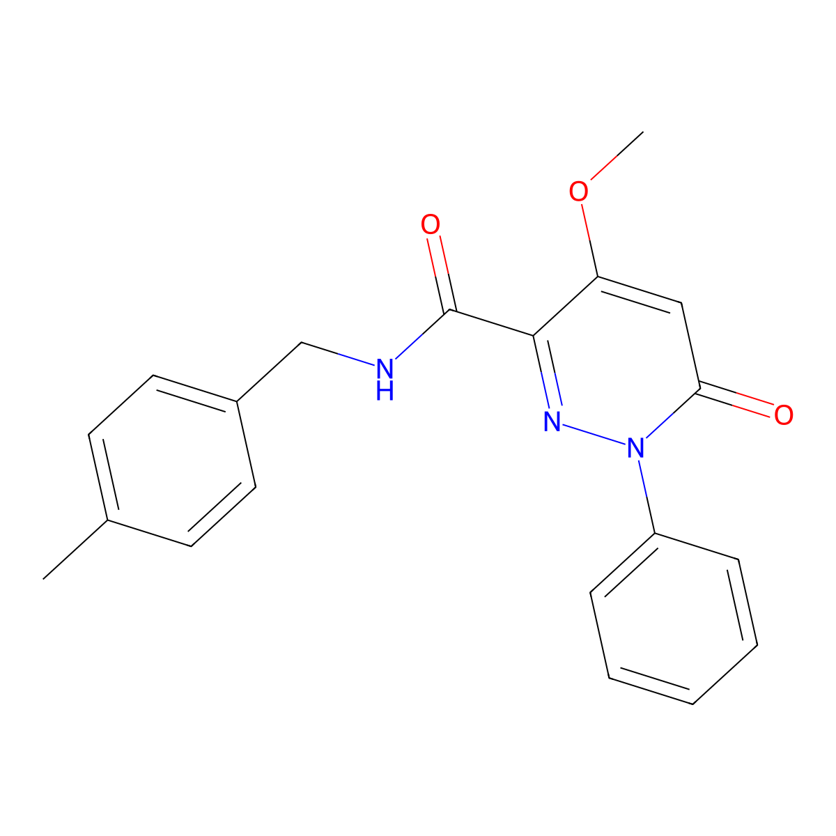 4-methoxy-N-[(4-methylphenyl)methyl]-6-oxo-1-phenylpyridazine-3-carboxamide molecular structure, CAS 1004640-02-1