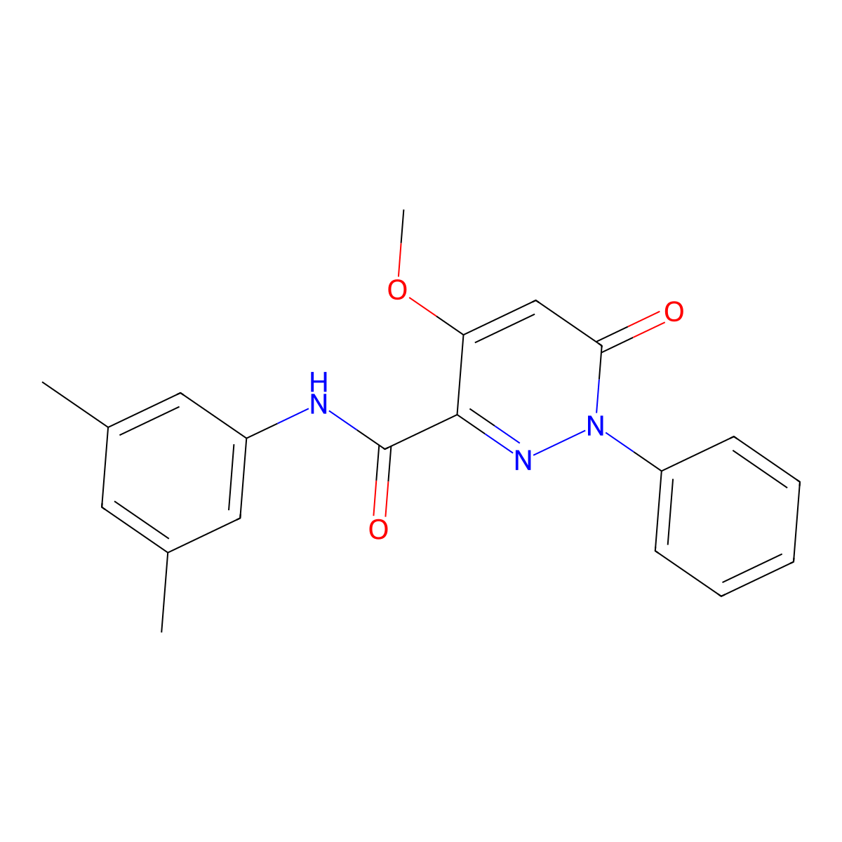 N-(3,5-dimethylphenyl)-4-methoxy-6-oxo-1-phenyl-1,6-dihydropyridazine-3-carboxamide molecular structure, CAS 1004640-08-7