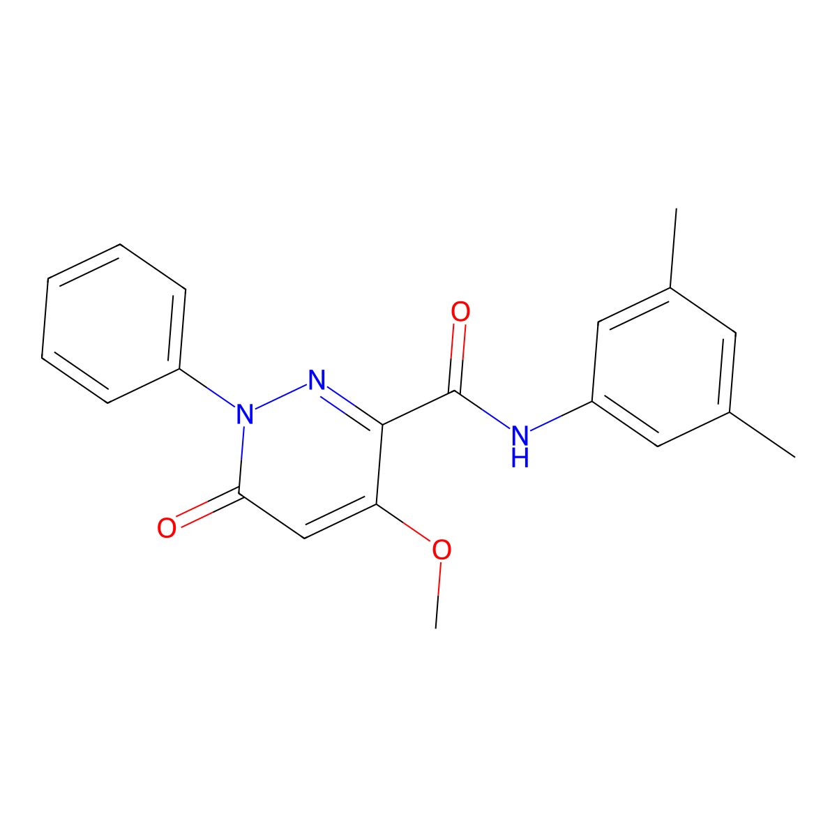 N-(3,5-dimethylphenyl)-4-methoxy-6-oxo-1-phenyl-1,6-dihydropyridazine-3-carboxamide molecular structure, CAS 1004640-08-7