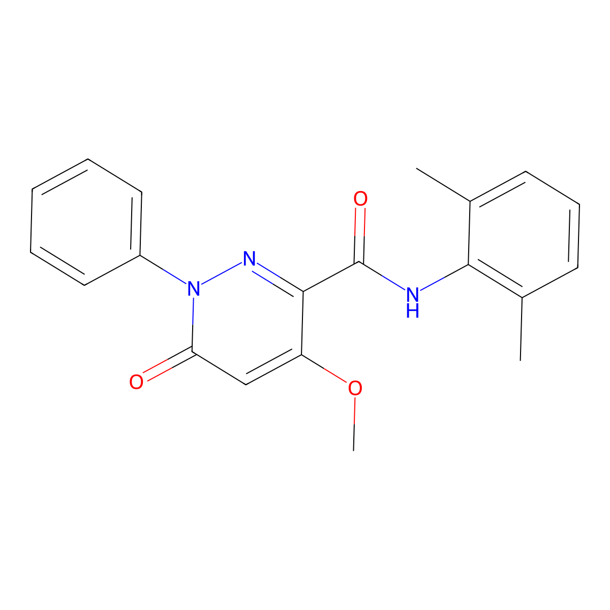 N-(2,6-dimethylphenyl)-4-methoxy-6-oxo-1-phenyl-1,6-dihydropyridazine-3-carboxamide molecular structure, CAS 1004640-09-8