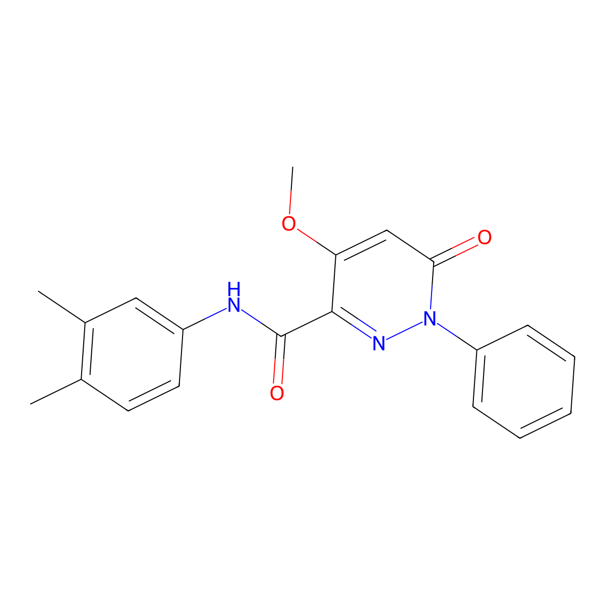 N-(3,4-dimethylphenyl)-4-methoxy-6-oxo-1-phenyl-1,6-dihydropyridazine-3-carboxamide molecular structure, CAS 1004640-11-2