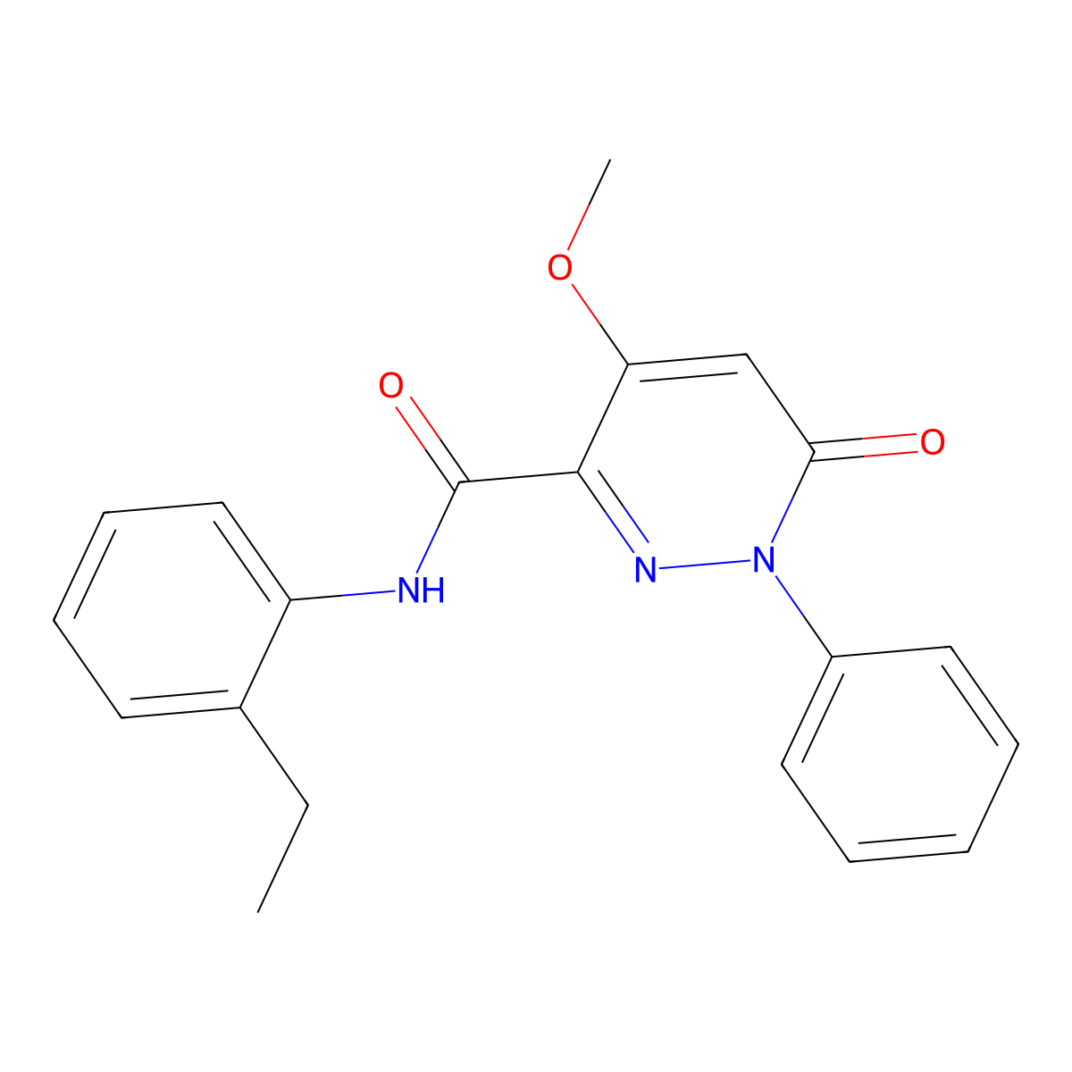 N-(2-ethylphenyl)-4-methoxy-6-oxo-1-phenyl-1,6-dihydropyridazine-3-carboxamide molecular structure, CAS 1004640-21-4