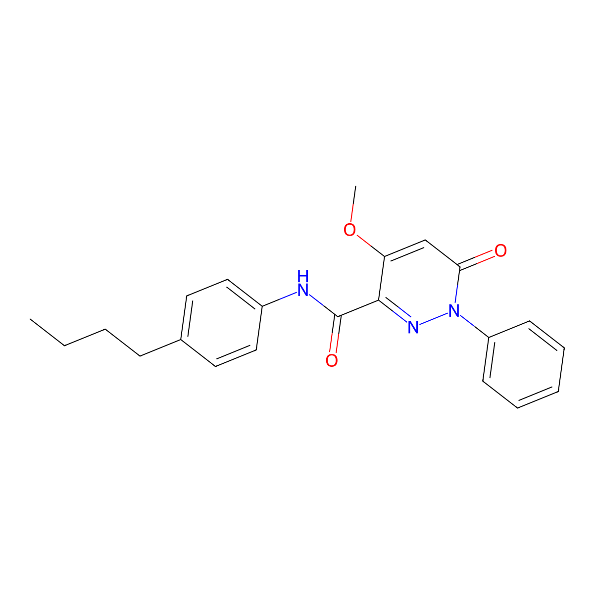 N-(4-butylphenyl)-4-methoxy-6-oxo-1-phenyl-1,6-dihydropyridazine-3-carboxamide molecular structure, CAS 1004640-23-6
