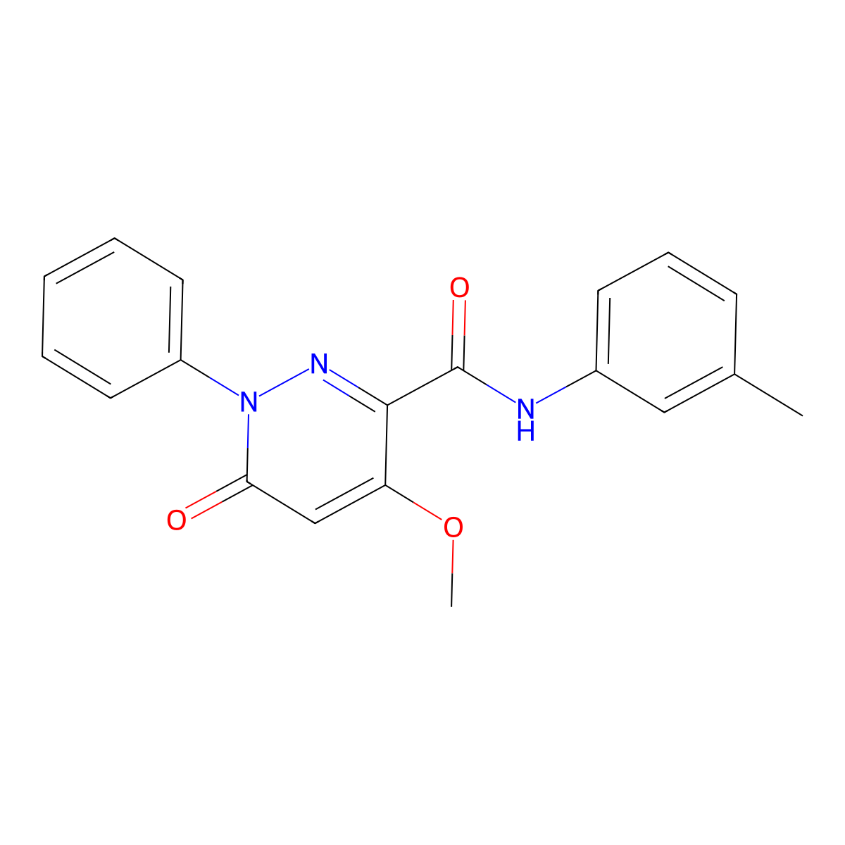 4-methoxy-N-(3-methylphenyl)-6-oxo-1-phenylpyridazine-3-carboxamide molecular structure, CAS 1004640-25-8
