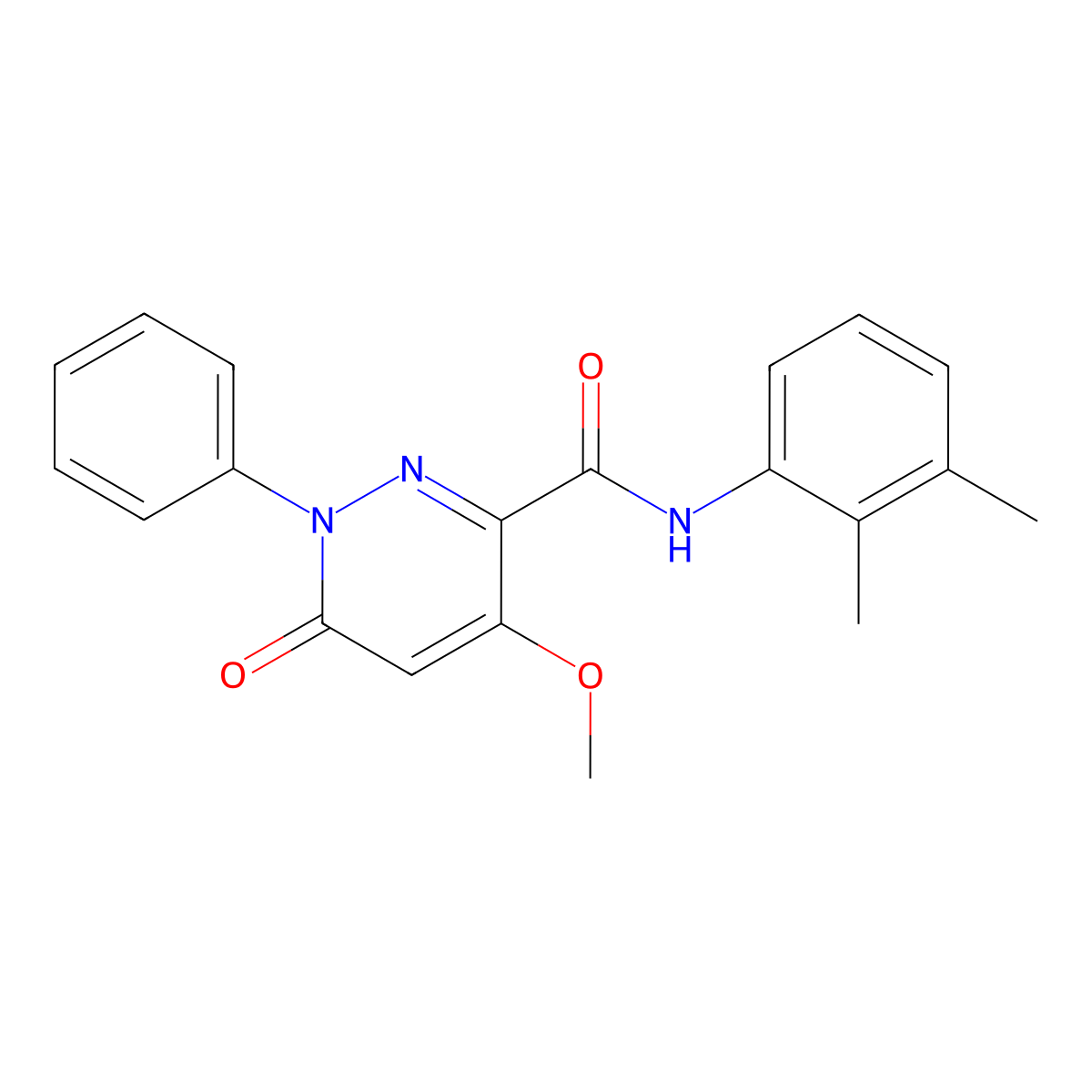 N-(2,3-dimethylphenyl)-4-methoxy-6-oxo-1-phenyl-1,6-dihydropyridazine-3-carboxamide molecular structure, CAS 1004640-28-1