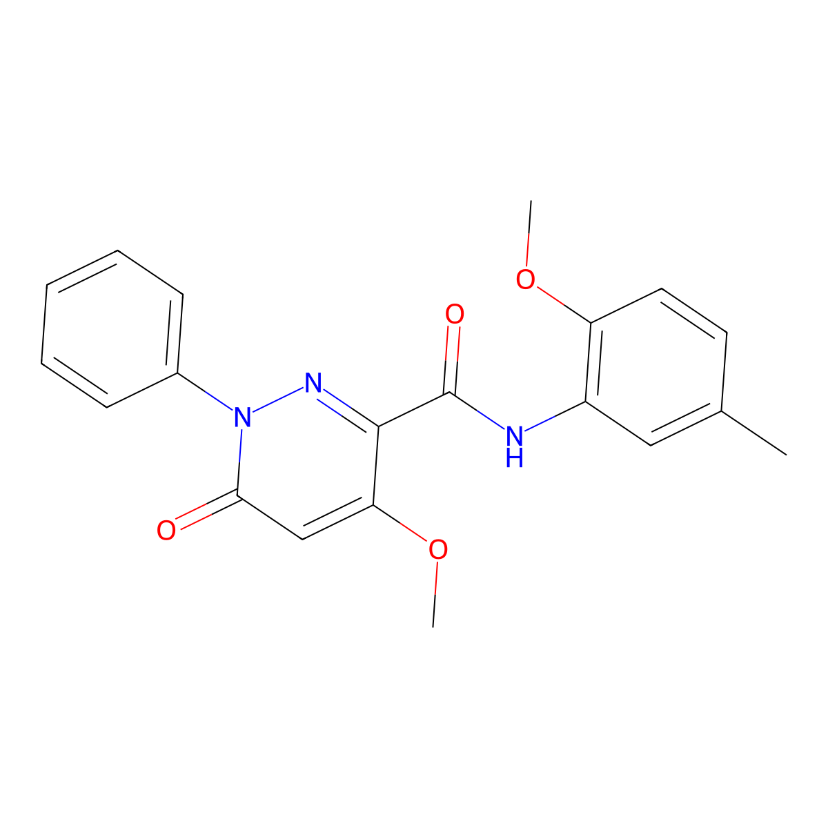 4-methoxy-N-(2-methoxy-5-methylphenyl)-6-oxo-1-phenyl-1,6-dihydropyridazine-3-carboxamide molecular structure, CAS 1004640-32-7
