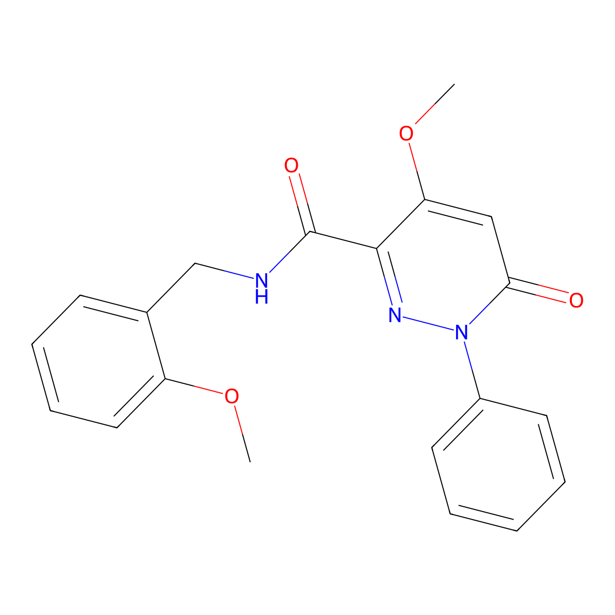 4-methoxy-N-[(2-methoxyphenyl)methyl]-6-oxo-1-phenylpyridazine-3-carboxamide molecular structure, CAS 1004640-38-3