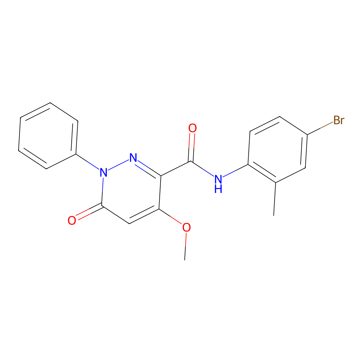 N-(4-bromo-2-methylphenyl)-4-methoxy-6-oxo-1-phenyl-1,6-dihydropyridazine-3-carboxamide molecular structure, CAS 1004640-40-7