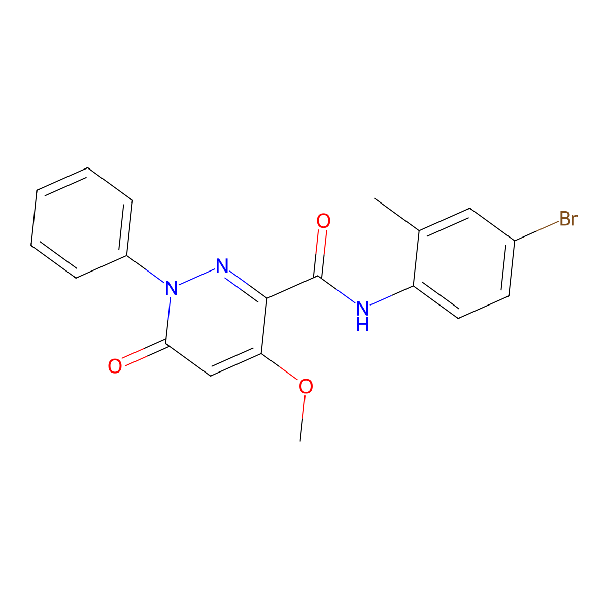 N-(4-bromo-2-methylphenyl)-4-methoxy-6-oxo-1-phenyl-1,6-dihydropyridazine-3-carboxamide molecular structure, CAS 1004640-40-7