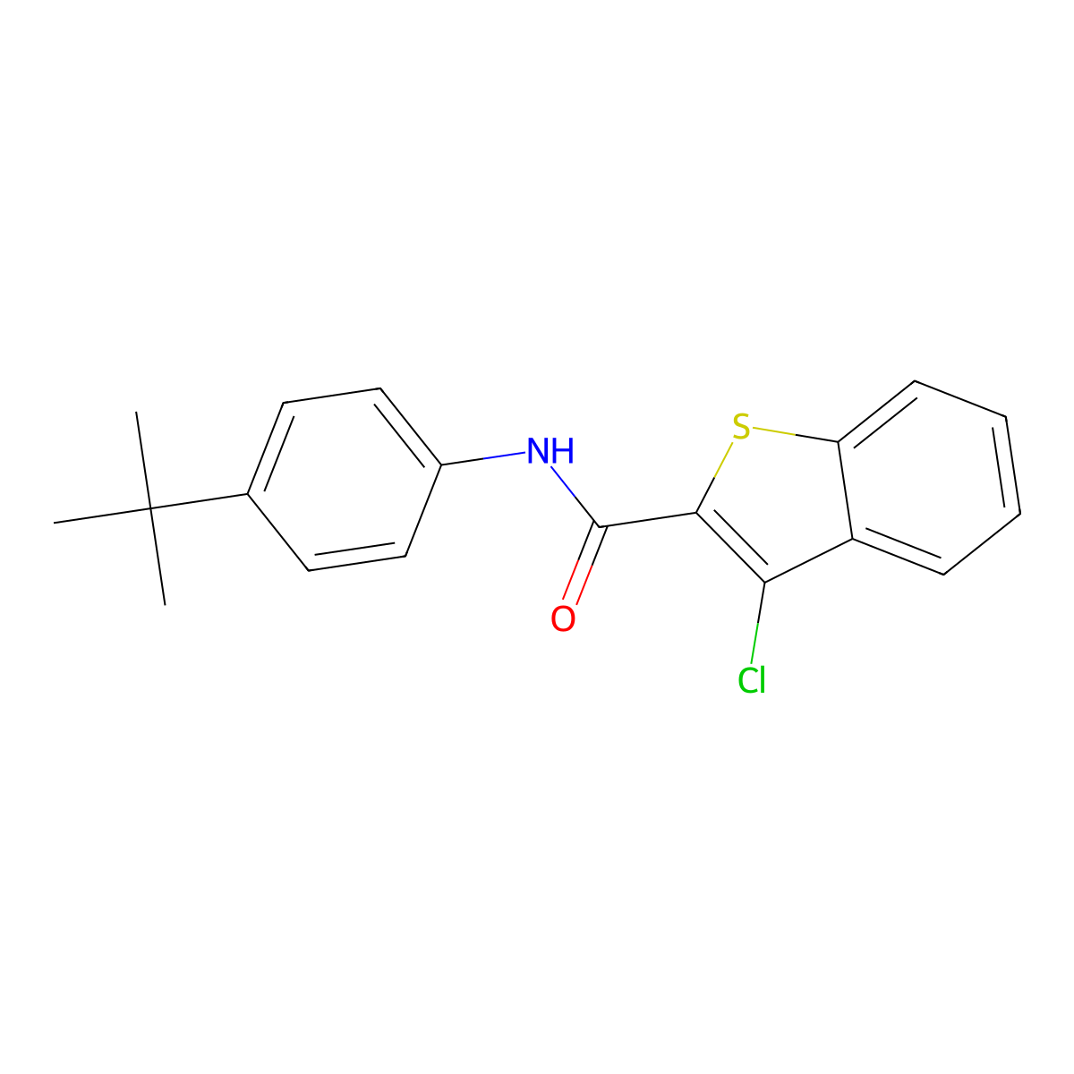 N-(4-tert-butylphenyl)-3-chloro-1-benzothiophene-2-carboxamide molecular structure, CAS 1004642-98-1