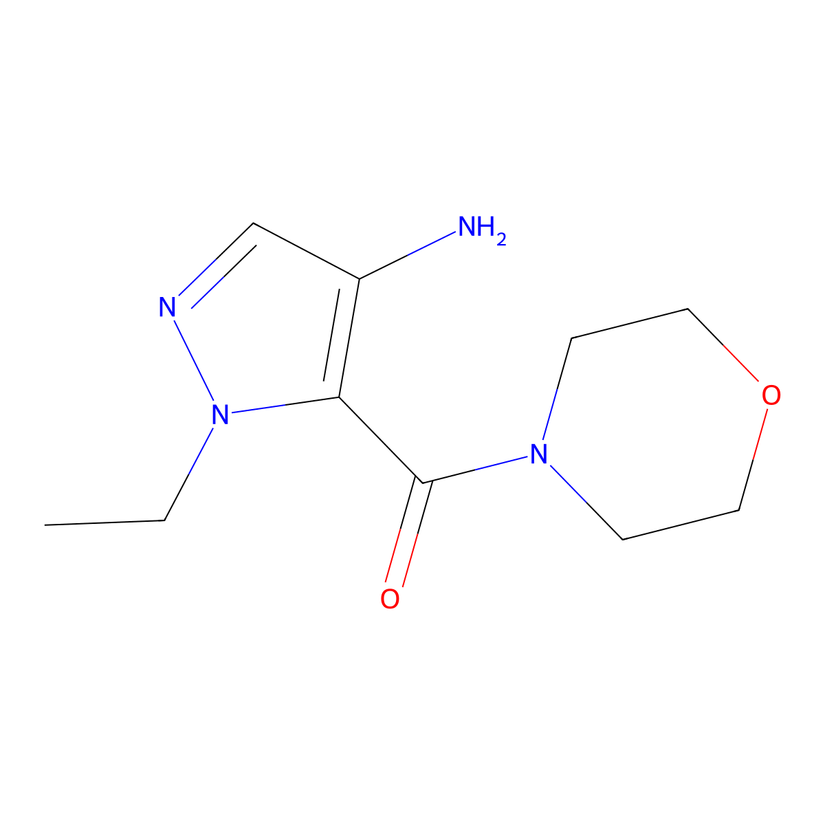 4-Amino-1-ethylpyrazol-5-yl morpholin-4-yl ketone molecular structure, CAS 1004643-31-5