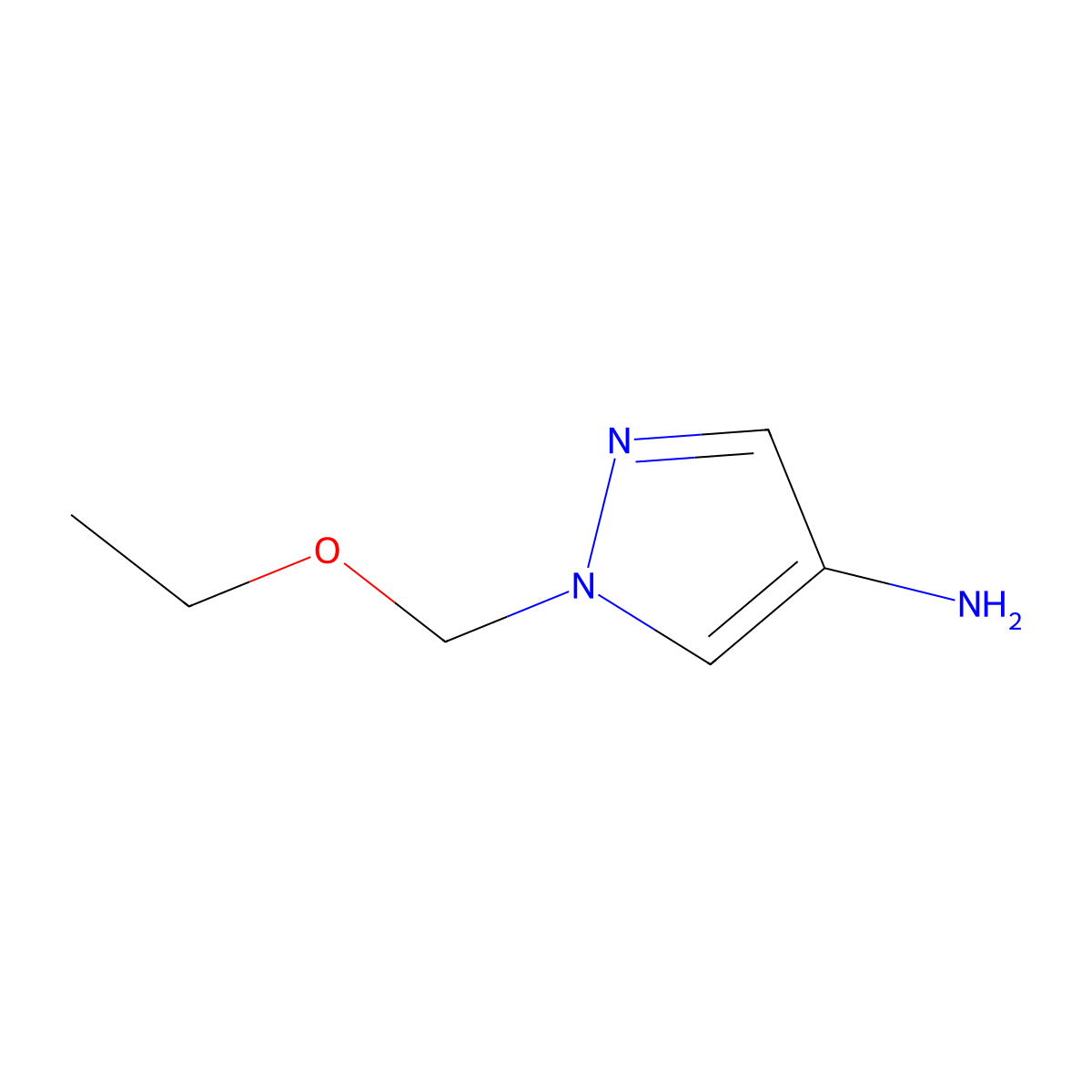 1-(ethoxymethyl)-1H-pyrazol-4-amine molecular structure, CAS 1004643-32-6