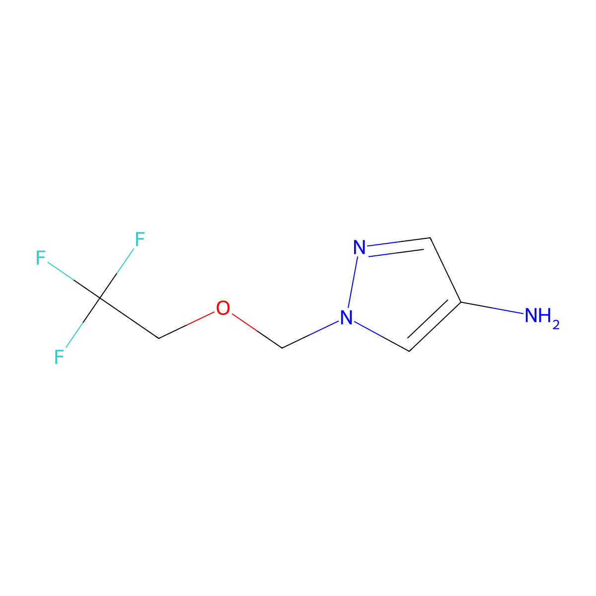 1-[(2,2,2-trifluoroethoxy)methyl]-1H-pyrazol-4-amine molecular structure, CAS 1004643-33-7