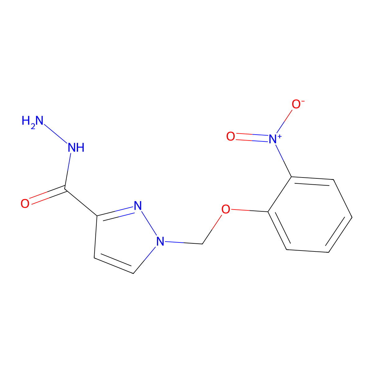 1-((2-Nitrophenoxy)methyl)-1H-pyrazole-3-carbohydrazide molecular structure, CAS 1004643-35-9