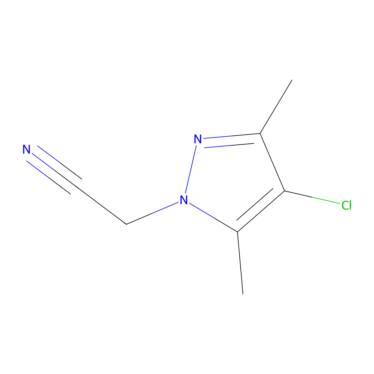(4-Chloro-3,5-dimethyl-1H-pyrazol-1-yl)-acetonitrile molecular structure, CAS 1004643-52-0