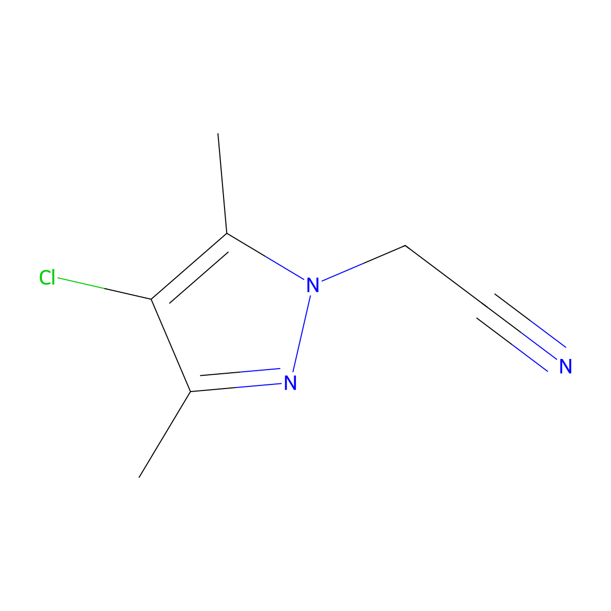 (4-Chloro-3,5-dimethyl-1H-pyrazol-1-yl)-acetonitrile molecular structure, CAS 1004643-52-0